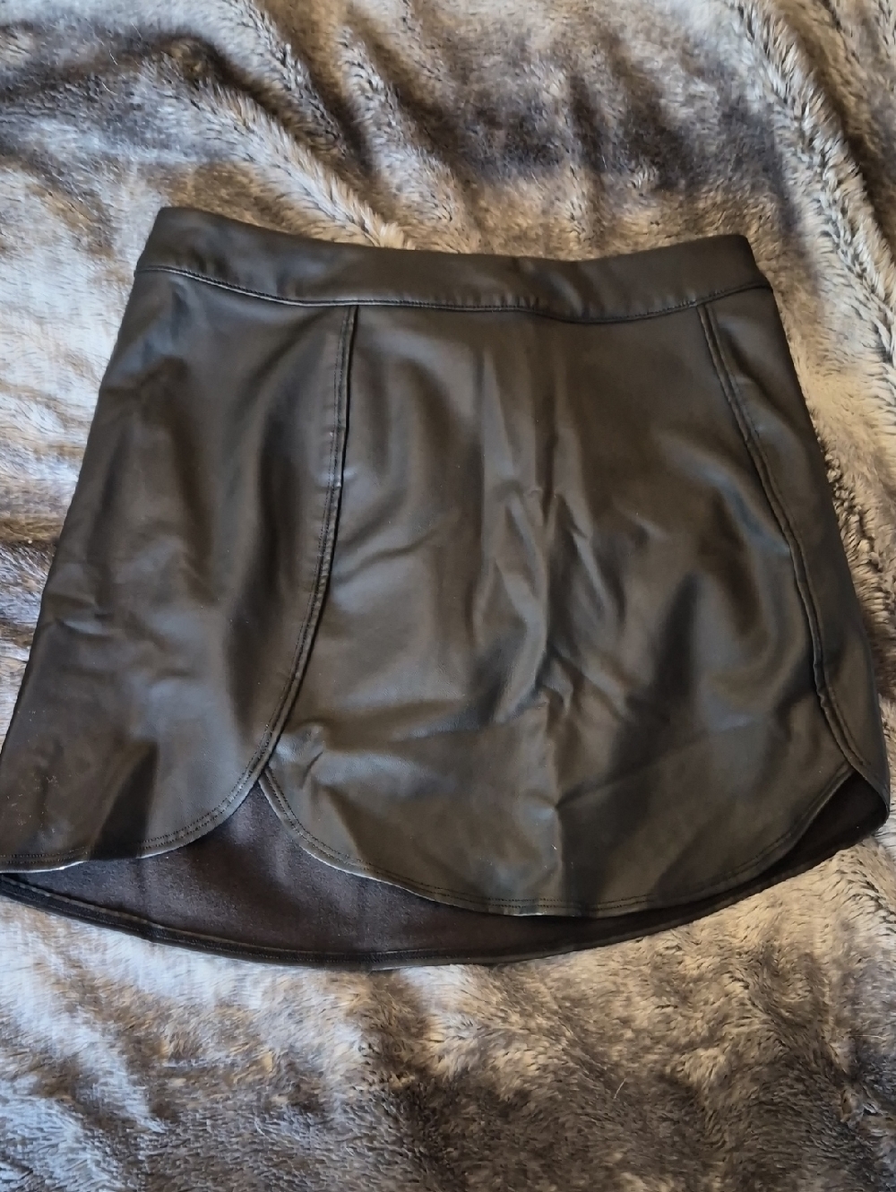Faux Leather Black Skirt - Sleek A-Line Style